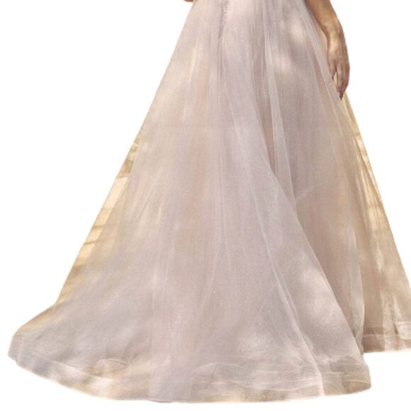 NWT Nox Anabel C1107W Tulle Prom Dress White & Nude Size 2 - Picture 4 of 8